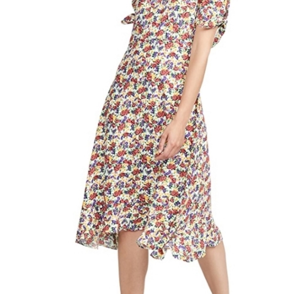 Faithfull the Brand Cream Cold Shoulder Midi Sundress